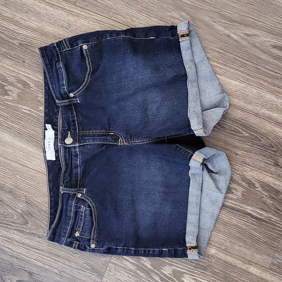 torrid Pants - Torrid jean shorts, stretchy, dark wash, cuffed hem size 16